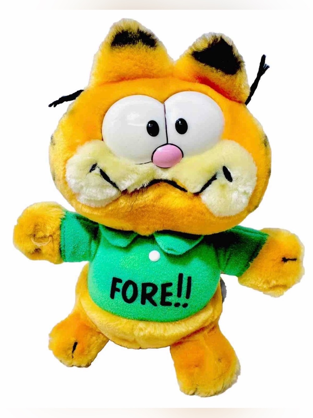 Golfer Garfield Green Fore!! Shirt Dakin Vintage 1978-1981 Plush Stuffed Toy Cat